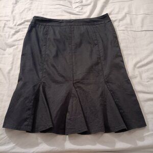 Black cotton stretch flare skirt